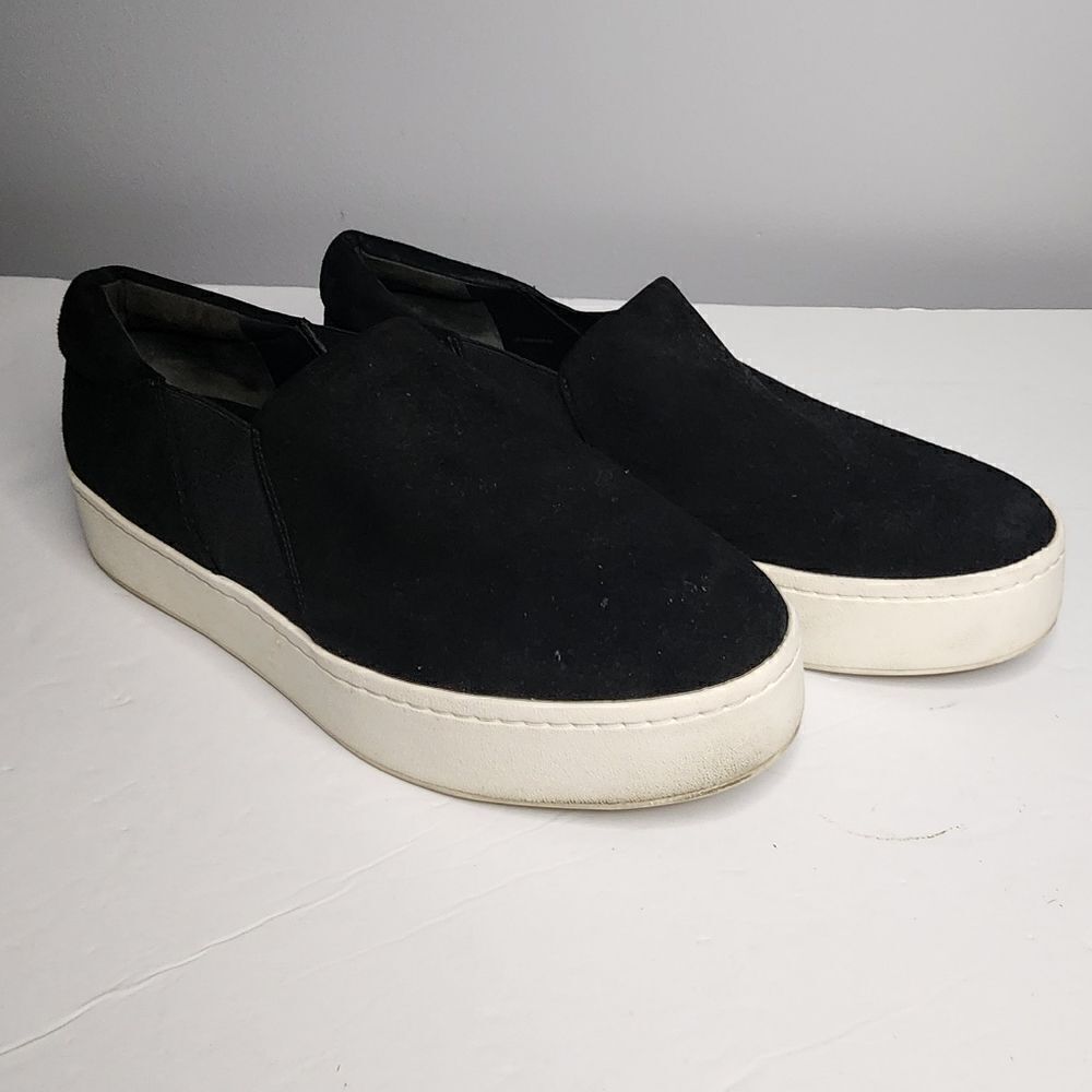 Vince Women's Garvey Slip-On Sneakers Black Suede Size 10